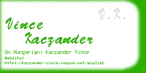 vince kaczander business card